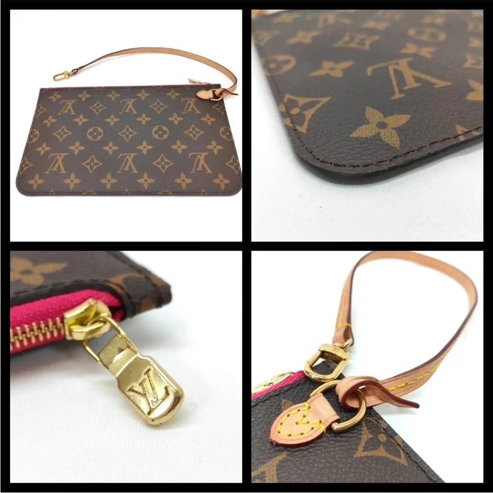 Louis Vuitton Monogram Canvas Wristlet with Pink Accent - Picture 2 of 5